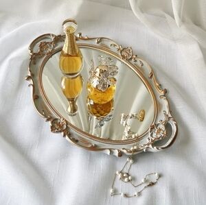 Decorative French Style Mirror Tray Organizer For Jewelry & Makeup